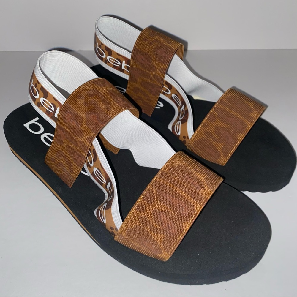 Bebe Brown Leopard Sandals